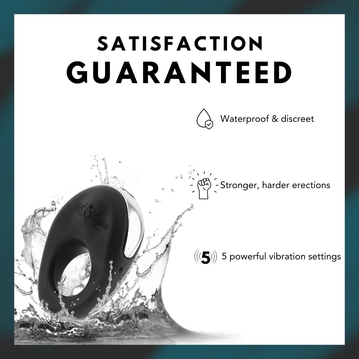 Close-up of Hot Octopuss Atom cock rings showing raised stimulation nub and wide contact surface