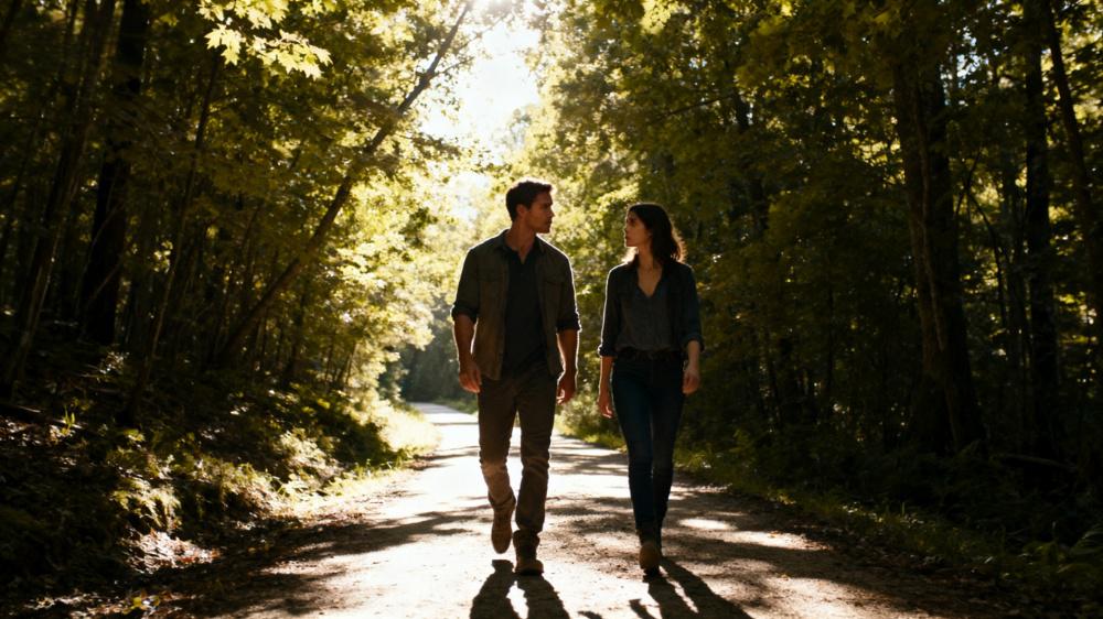 A diverse couple sitting on a couch, deep in conversation, illustrating the core of building relationship trust.